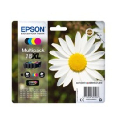 Druckerpatrone C13T18164012 (kompatibel zu Epson 18XL), schwarz/cyan/magenta/gelb, ca. 1x 470, 3x 450 Seiten