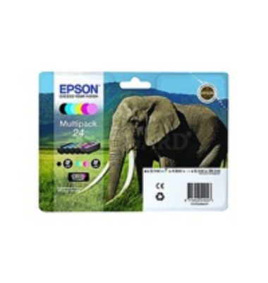 Druckerpatrone C13T24284010 (Epson), schwarz/cyan/cyan hell/magenta/magenta hell/gelb, ca. 1 x 240 Seiten / 5 x 360 Seiten