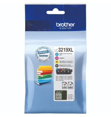 Druckerpatrone LC-3219XL (LC-3219XL), schwarz/cyan/magenta/gelb, ca. 1x 3000, 3x 1500 Seiten