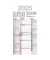 Plakatkalender LY-M3TE, Terminus, 3 Monate / 1 Seite, 30x59cm, 2025