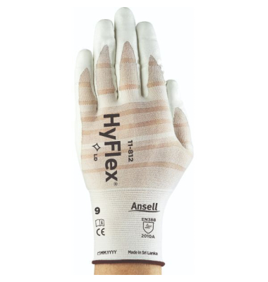 Mechanikschutzhandschuhe HyFlex, Nitril-Mikroschaum, weiß, Größe 6 / XS