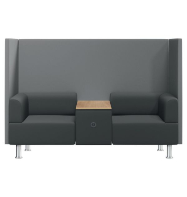 Akustisches Sofa 2018050061, 2 Sitzer, mit Arbeitsplatte, grau