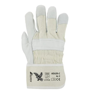 Arbeitshandschuhe ADLER-C, Leder, naturfarbe, Größe 9 / L