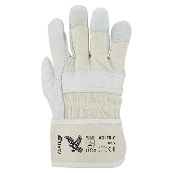 120 Stück Asatex Arbeitshandschuhe ADLER-C, Leder, naturfarbe, Größe 9 / L 4029201144067 Asatex