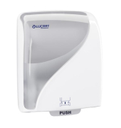 Rollenhandtuchspender 892990 Identity Autocut, wei&szlig;/transparent, Au&szlig;enabrollung