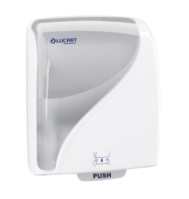 Rollenhandtuchspender 892990 Identity Autocut, wei&szlig;/transparent, Au&szlig;enabrollung