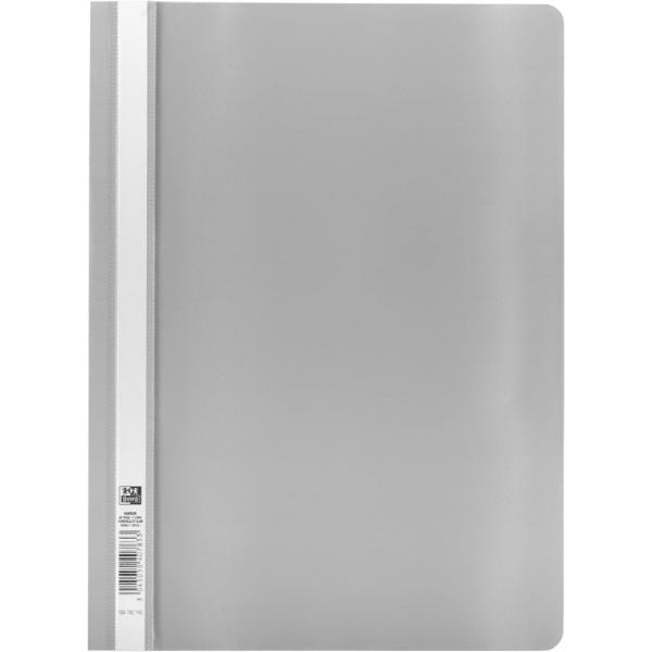Oxford Schnellhefter Oxford PP-Standard- Schnellhefter-Serie 100742142, A4, hellgrau, Polypropylen (PP), 80g, Vorderdeckel transparent