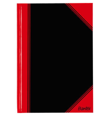 Chinakladde 100302832, Chinakladde, schwarz/rot,  A5, blanko, 70g, 96 Blatt / 192 Seiten