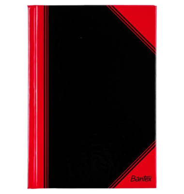 Chinakladde 100302833, Chinakladde, schwarz/rot, A6, blanko, 70g, 96 Blatt / 192 Seiten