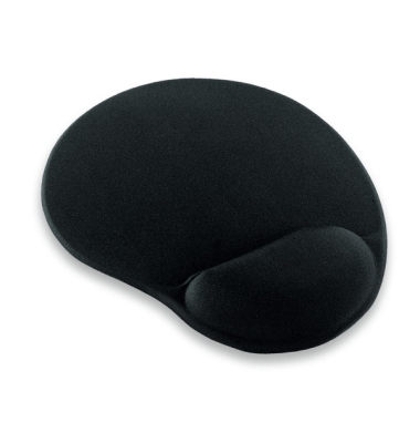 Mauspad mit Handballenauflage GL006, Lycra Oberfläche, Gel, schwarz