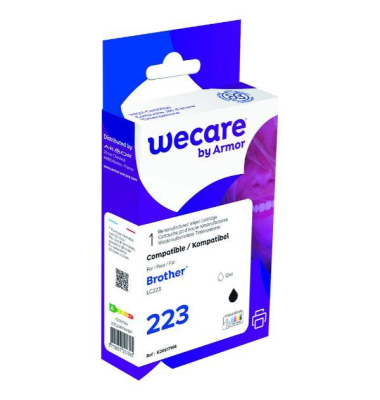 WeCare Tintenpatrone komp. mit brother LC223B, Inhalt: 12ml, schwarz