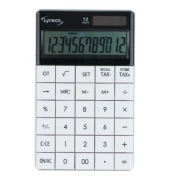 Tischrechner Neutral 12-stellig, Solar-Batteriebetrieb, wei&szlig;