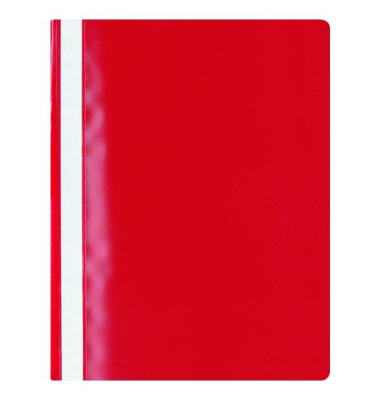 Schnellhefter 400128298, A4, rot, Polypropylen (PP), 80g, Vorderdeckel transparent