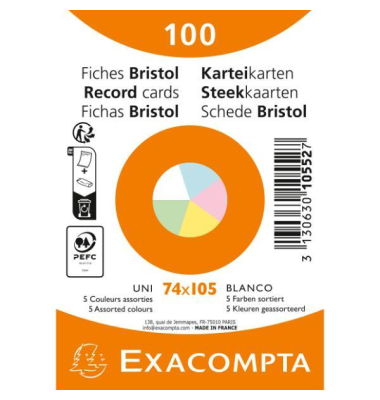 Karteikarten 10552E farbig sortiert A7 Karteikarten 10552E farbig sortiert A7