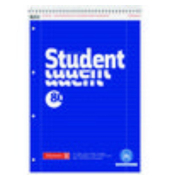 Collegeblock 106781101 Student, liniert / Liniert mit Rand, A4, 70g, blau, 80 Blatt