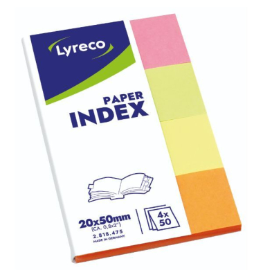 Haftmarker FT510284720, pink/gelb/orange/gr&uuml;n, Rechteckig