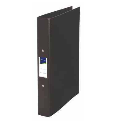 Ringbuch 54381LYSE, A4 2 Ringe 25mm Ring-&Oslash; Karton, PP-kaschiert schwarz