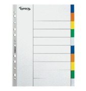Kunststoffregister 30046, 10-teilig blanko, A4, farbige Taben, 10-teilig