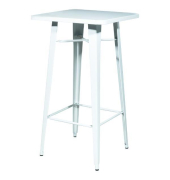 Bartisch 108cm (H), 60x60cm (BxT), quadratisch, wei&szlig; / wei&szlig;