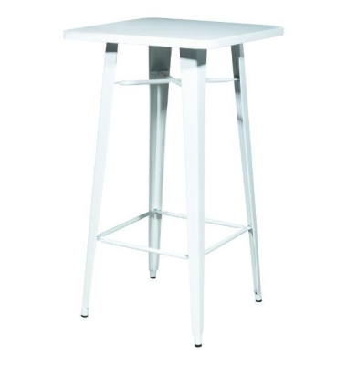 Bartisch 108cm (H), 60x60cm (BxT), quadratisch, wei&szlig; / wei&szlig;
