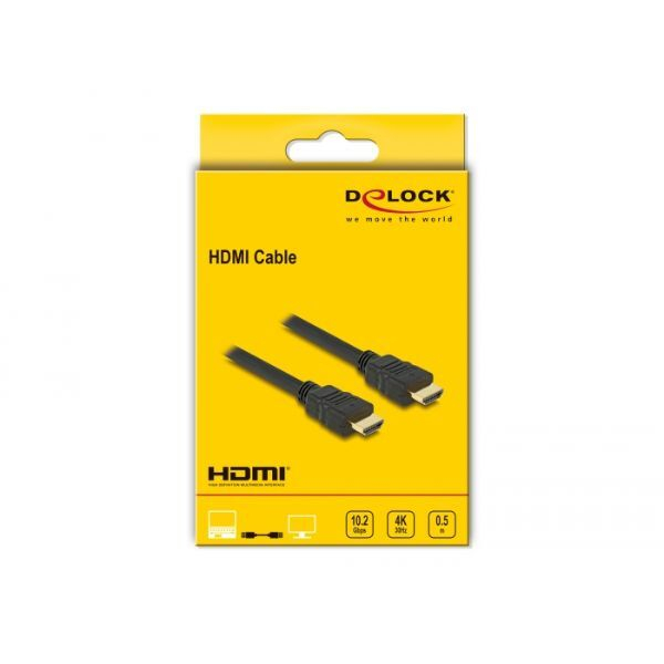 4043619847518 - - HDMI-Kabel mit Ethernet - HDMI männlich zu HDMI männlich - 50 cm - Schwarz - 4K Unterstützung
