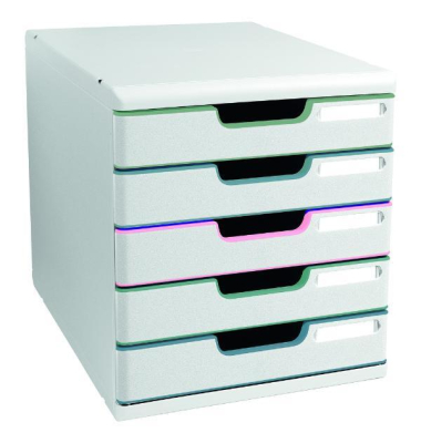 Schubladenbox Modulo Autentik, 5 Schubladen, Weiß, Sortiert