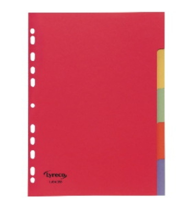 Kartonregister 29240, 5-teilig blanko, A4, 240 g/m&sup2;, farbige Taben, 5-teilig