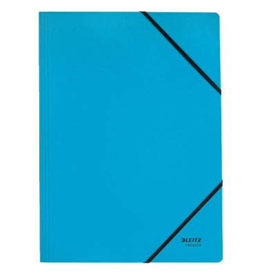 Eckspannmappe Recycle 39080035, A4 blau Karton 430g, f&uuml;r ca. 250 Blatt