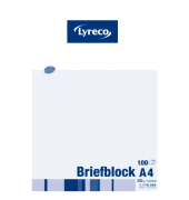 Briefblock 100050732, Lineatur 22 / kariert, A4, 60g, wei&szlig;, 100 Blatt