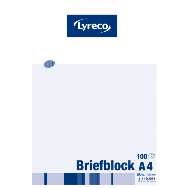 Alpedia Briefblock 100050732, Lineatur 22 / kariert, A4, 60g, weiß, 100 Blatt 4006144669697 Alpedia