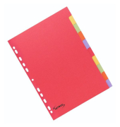 Kartonregister 29239, 10-teilig blanko, A4, 240 g/m&sup2;, farbige Taben, 10-teilig