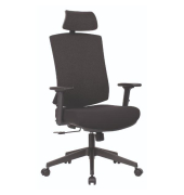 B&uuml;rostuhl Orion, schwarz / schwarz, mit Armlehnen, bis 110kg, mit Kopfst&uuml;tze