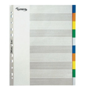 Kunststoffregister 30045, 10-teilig blanko, A4+, farbige Taben, 10-teilig