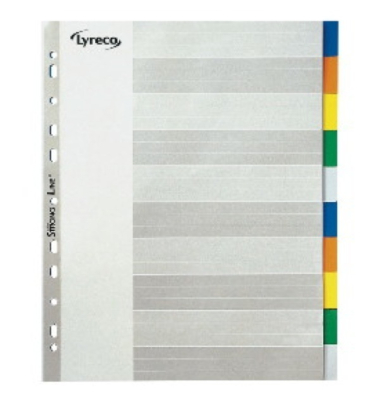 Kunststoffregister 30045, 10-teilig blanko, A4+, farbige Taben, 10-teilig