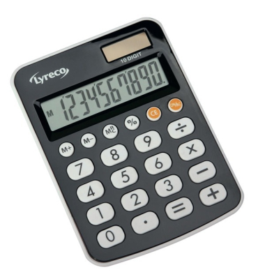 Tischrechner Neutral Office Desk, 12-stellig, Solar-Batteriebetrieb, schwarz