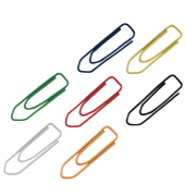 B&uuml;roklammern Neutral, 25mm, farbig sortiert