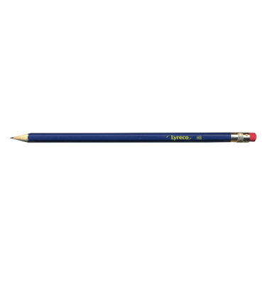 Bleistift-Set, 013LYRK7730/1, H&auml;rte HB, blau, mit Radiergummi