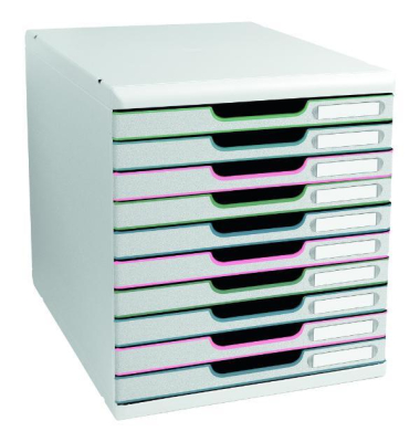 Schubladenbox Modulo Autentik, 10 Schubladen, Weiß, Sortiert