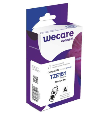 Schriftband K80021W4, 24mm x 8m, schwarz/transparent, laminiert, kompatibel zu P-touch TZe-151