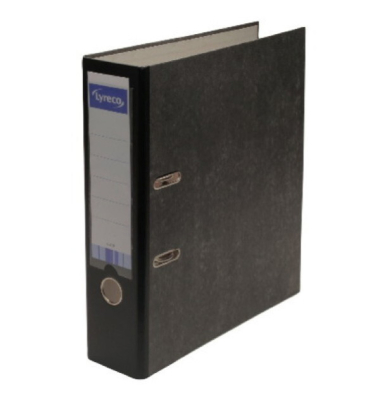 Ordner 10437416, A4 80mm breit Karton Wolkenmarmor schwarz