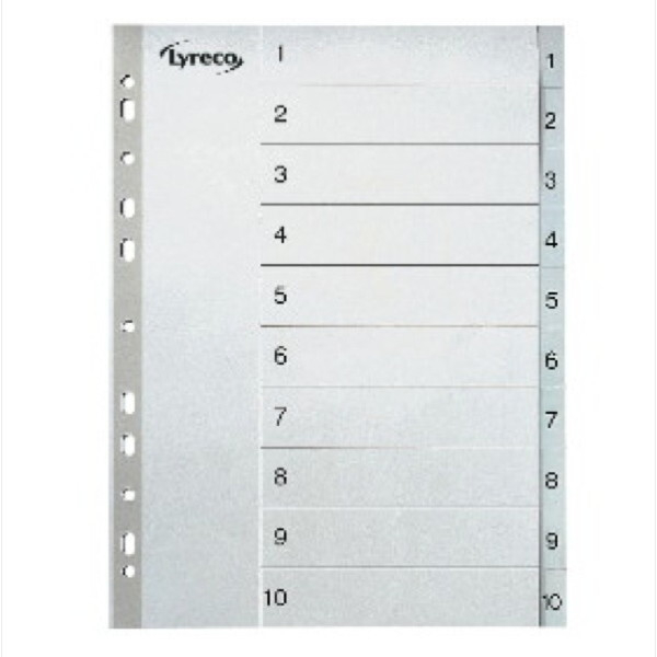 Alpedia Kunststoffregister 30037, 1 bis 10, A4, graue Taben, 10-teilig 3662168017909 Alpedia