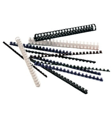 Plastikbinder&uuml;cken 105148, US-Teilung, 21 Ringe auf A4, schwarz, 16mm