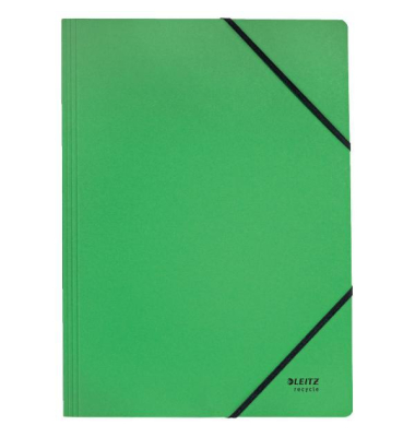 Eckspannmappe Recycle 39080055, A4 gr&uuml;n Karton 430g