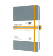 Notizbuch LS100, Linescape, grau, A5, kariert, 80g, 88 Blatt / 176 Seiten