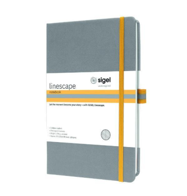 Notizbuch LS100, Linescape, grau, A5, kariert, 80g, 88 Blatt / 176 Seiten