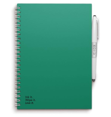 Notizbuch 8720618350077, Erasable Stone Paper, gr&uuml;n, A5, kariert, 20 Blatt / 40 Seiten