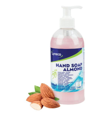 Flüssigseife Neutral Mandelduft, Flasche mit Dosierkopf, 500ml, rosa, EU Ecolabel
