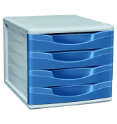 Neutral 4-Schubladen-Element, Blaugrau