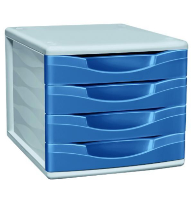 Neutral 4-Schubladen-Element, Blaugrau
