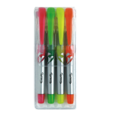 Textmarker HL0101-WP4, Etui, pink, gelb, orange, grün, mittel Keilspitze